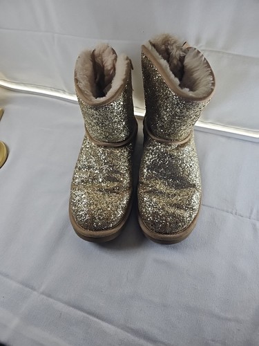 Gold glitter fur uggs - gold,